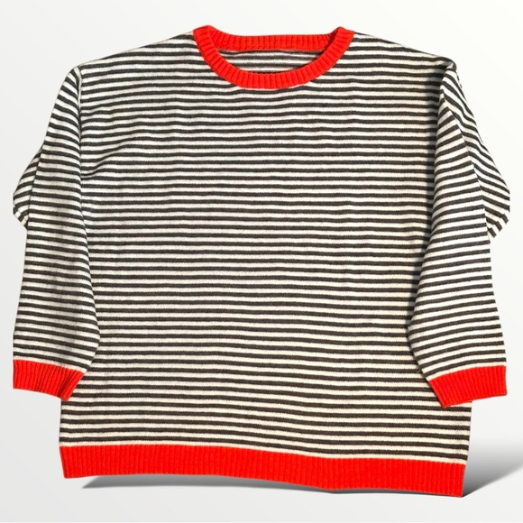 It is Well Boutique; Stripe Contrast Trim Crew Neck Sweater; NWT; Medium (6/8) - Picture 8 of 9